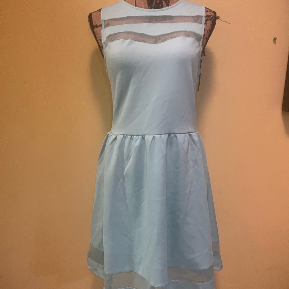 Elegant Blue Sleeveless Dress